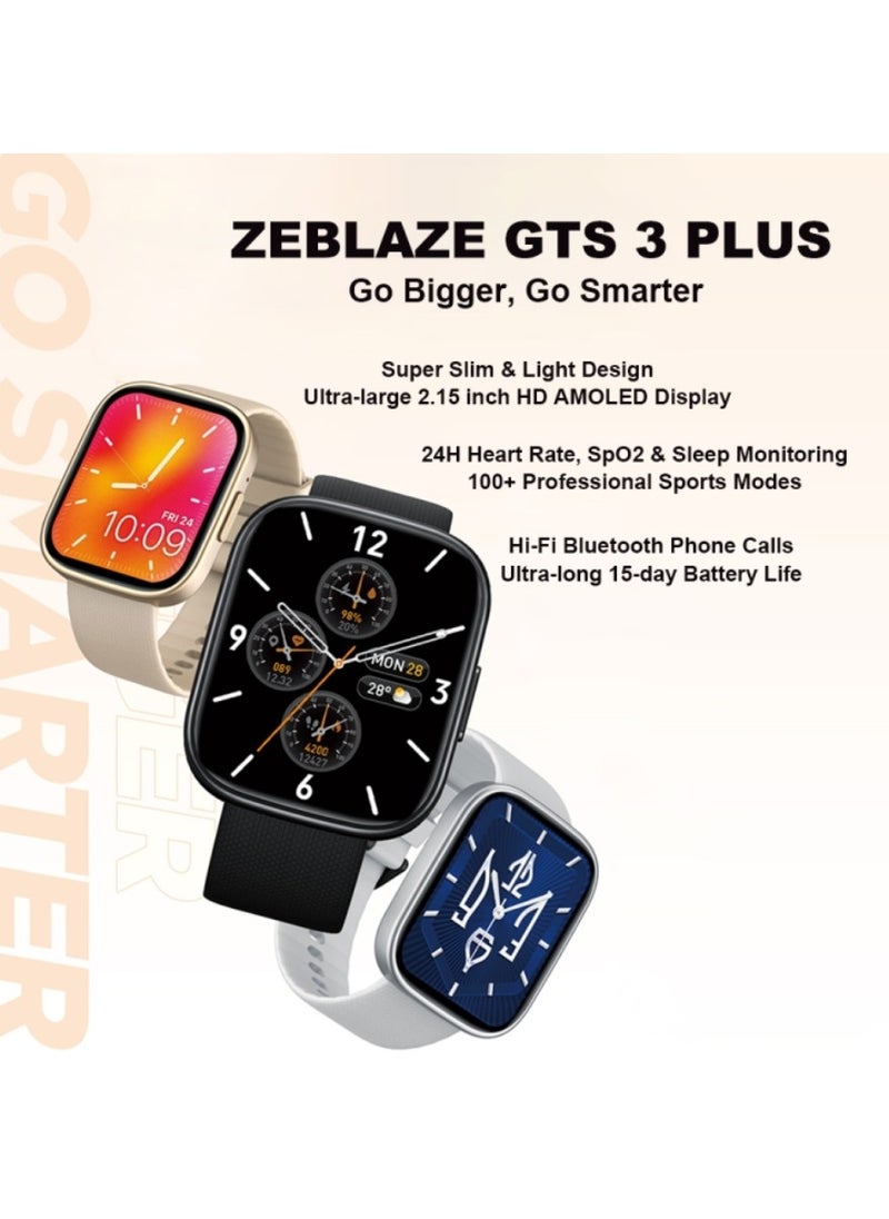 New Zeblaze GTS 3 Plus Smart Watch Ultra 2.15inch AMOLED Screen Hi-Fi Bluetooth Phone Calls Health Fitness Tracking Smartwatch
