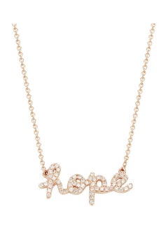 14K Rose Gold and 0.17 TCW Diamond Small Hope Pendant Necklace for Women One Size