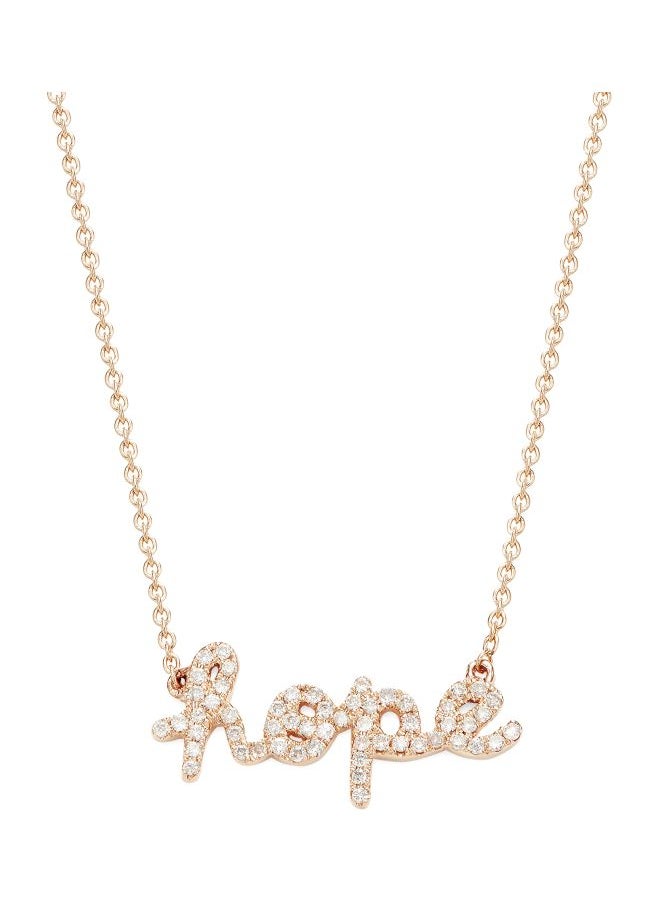 Sydney Evan - 14K Rose Gold and 0.17 TCW Diamond Small Hope Pendant Necklace for Women One Size - Image 1