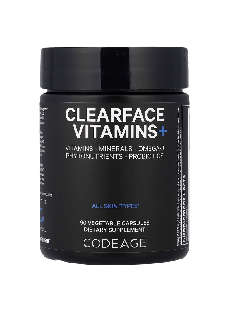 Codeage Clearface Vitamins+, 90 Vegetable Capsules