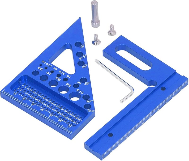 منقلة قياس متعددة الزوايا من سبائك الألومنيوم الزرقاء لأعمال النجارة - Image 4