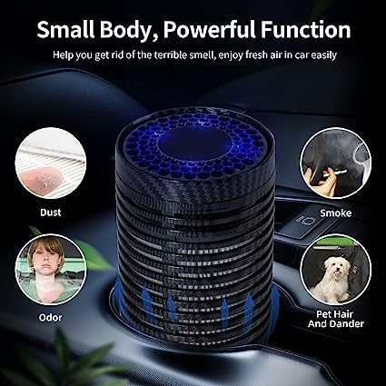Dhadh Air Purifier HEPA Smoke Ionizer Ozone Filter Clean Air Car Purifier Small Deodorizer for CarHome Aroma Diffuser - Image 2