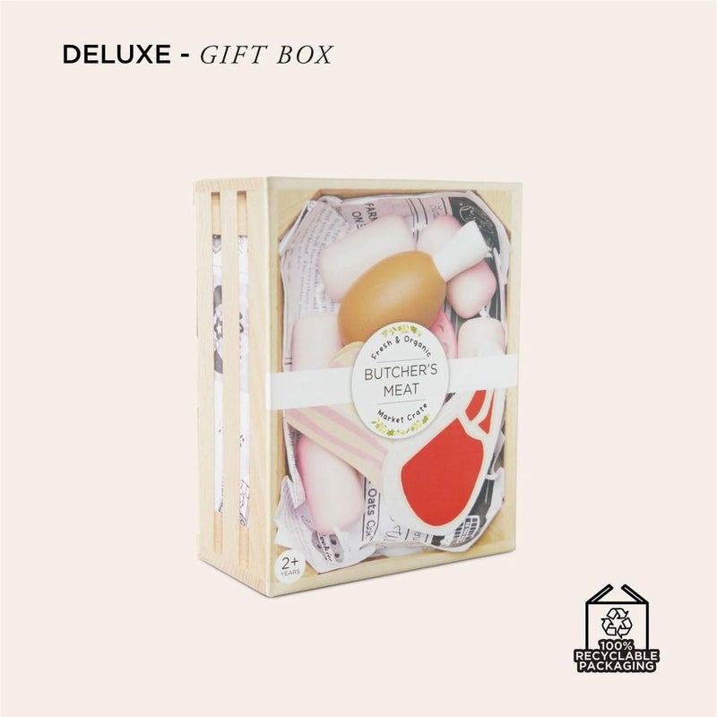 LE TOY VAN Butchers Meat Wooden Market Crate - 7 Piece