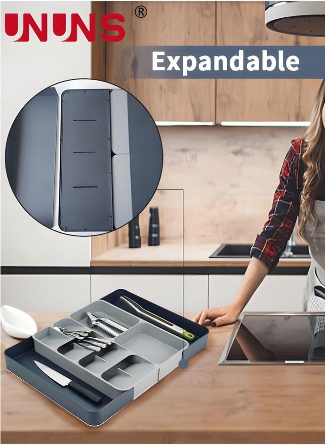 UNUNS Kitchen Drawer Organizer,Expandable Utensils Organizer,Adjustable Cutlery Tray Storing Organizing Cutlery,Spoons,Cooking,Utensils,Gadgets - Image 4