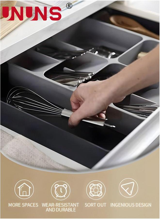 UNUNS Kitchen Drawer Organizer,Expandable Utensils Organizer,Adjustable Cutlery Tray Storing Organizing Cutlery,Spoons,Cooking,Utensils,Gadgets - Image 5