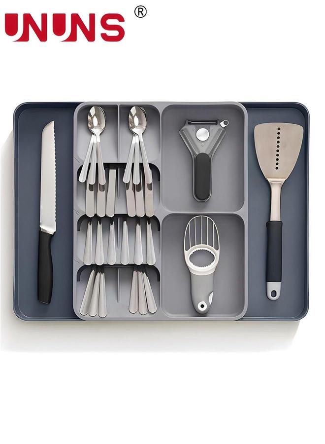 UNUNS Kitchen Drawer Organizer,Expandable Utensils Organizer,Adjustable Cutlery Tray Storing Organizing Cutlery,Spoons,Cooking,Utensils,Gadgets - Image 1