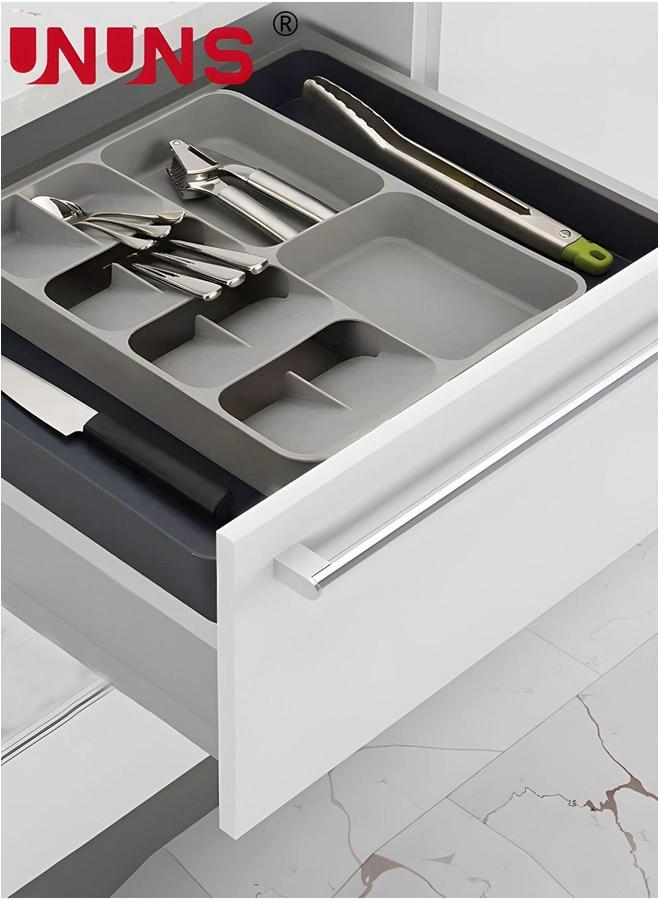 UNUNS Kitchen Drawer Organizer,Expandable Utensils Organizer,Adjustable Cutlery Tray Storing Organizing Cutlery,Spoons,Cooking,Utensils,Gadgets - Image 2