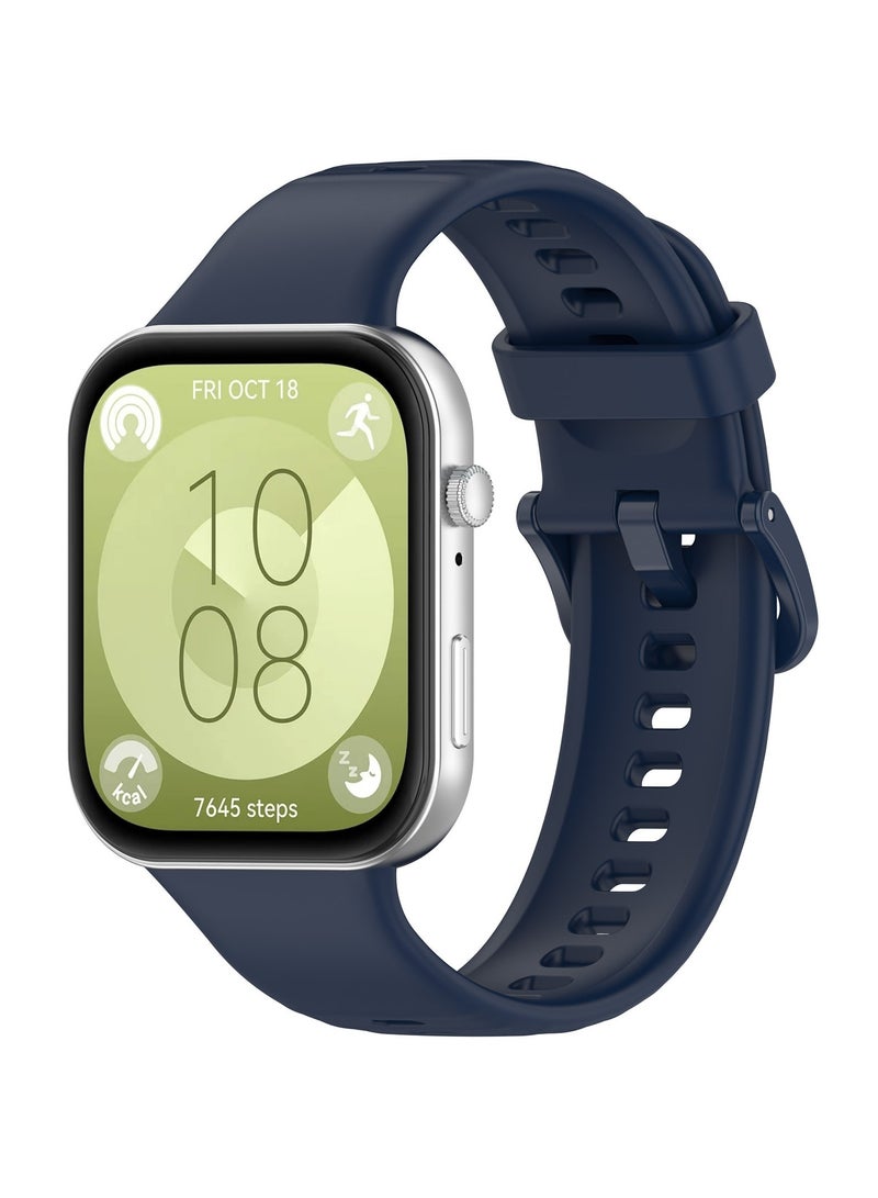 أحزمة متوافقة مع Huawei Fit 4 Pro/Fit 4/Fit 3، شريط سيليكون للرجال والنساء، أزرق - Image 1