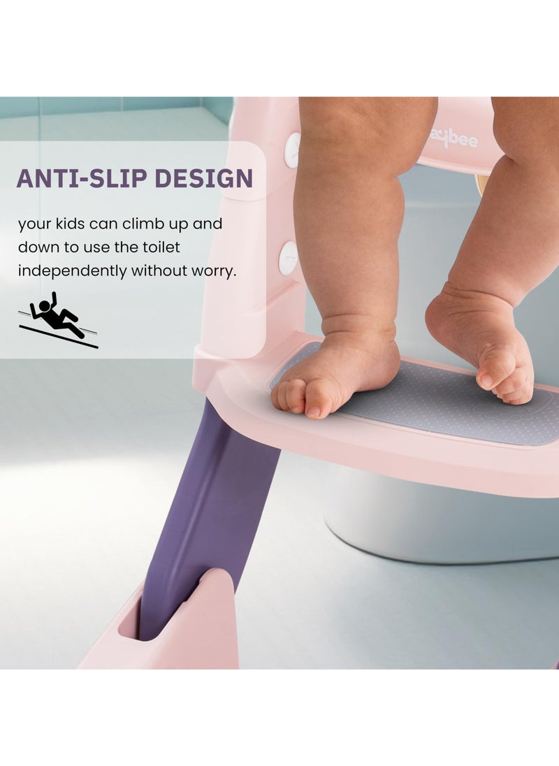 XiuWoo 3-in-1 Baby Potty Seat With Ladder for Kids Baby Potty Ladder Training Chair with Splash Guard And Cushion Seat Kids Toilet Seat Potty Chair for 1-8 Years Boys Girls  - Image 2