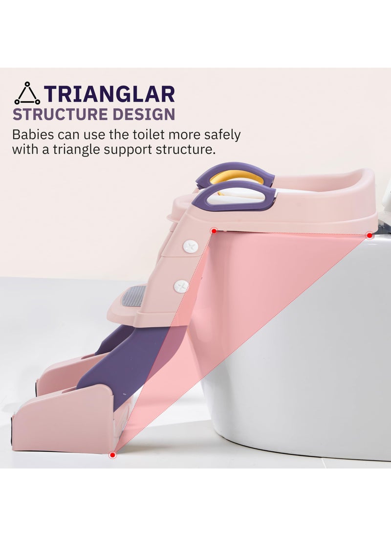XiuWoo 3-in-1 Baby Potty Seat With Ladder for Kids Baby Potty Ladder Training Chair with Splash Guard And Cushion Seat Kids Toilet Seat Potty Chair for 1-8 Years Boys Girls  - Image 4