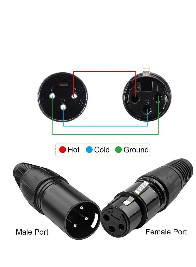 10 PCS XLR Connector, 5 Male and 5 Female XLR Mic Microphone Connector, 3 Pins Ultra-Low Noise Microphone and High Conductivity Audio Socket - Image 2