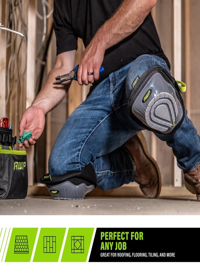 AWP Gel Stabilizer Non-Skid Knee Pads with Dual Layer Padding and Shock Stabilizer Caps for Flooring, Roofing, Decking for All-Day Support & Stability, Men and Women, One Size | L-22380-4 - Image 2