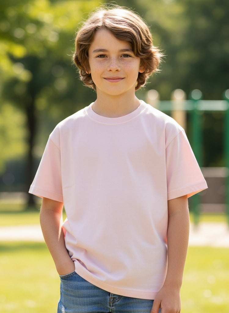 تيشيرت عصري سادة أنيق، يجمع بين الأناقة والراحة ياقة دائرية  كم قصير - Image 1