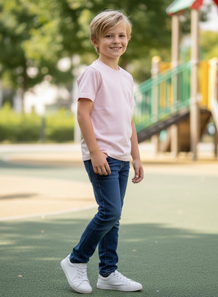 تيشيرت عصري سادة أنيق، يجمع بين الأناقة والراحة ياقة دائرية  كم قصير - Image 2