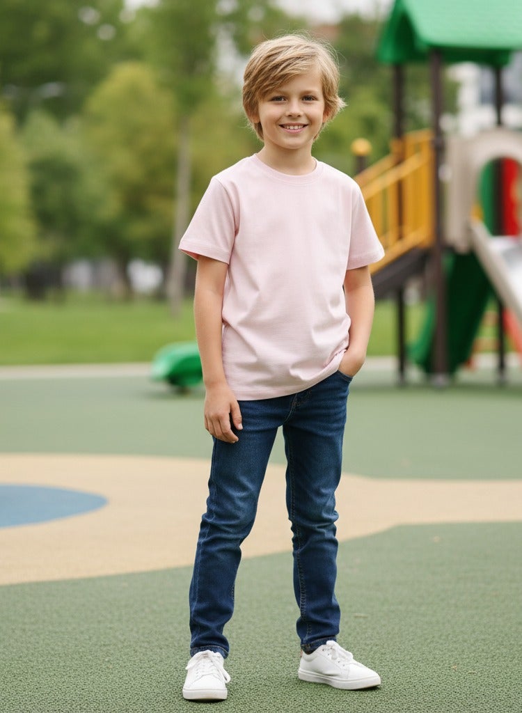 تيشيرت عصري سادة أنيق، يجمع بين الأناقة والراحة ياقة دائرية  كم قصير - Image 3