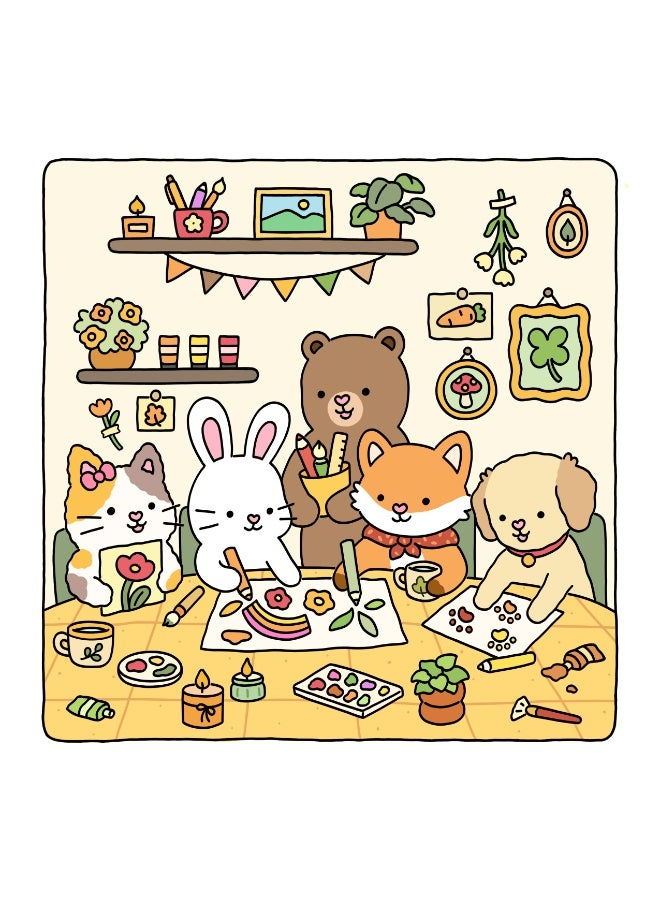 Fuzzy Hygge: Cute and Cozy Coloring Book for Adults & Teens Featuring Adorable Animal Characters for Stress Relief - Image 3