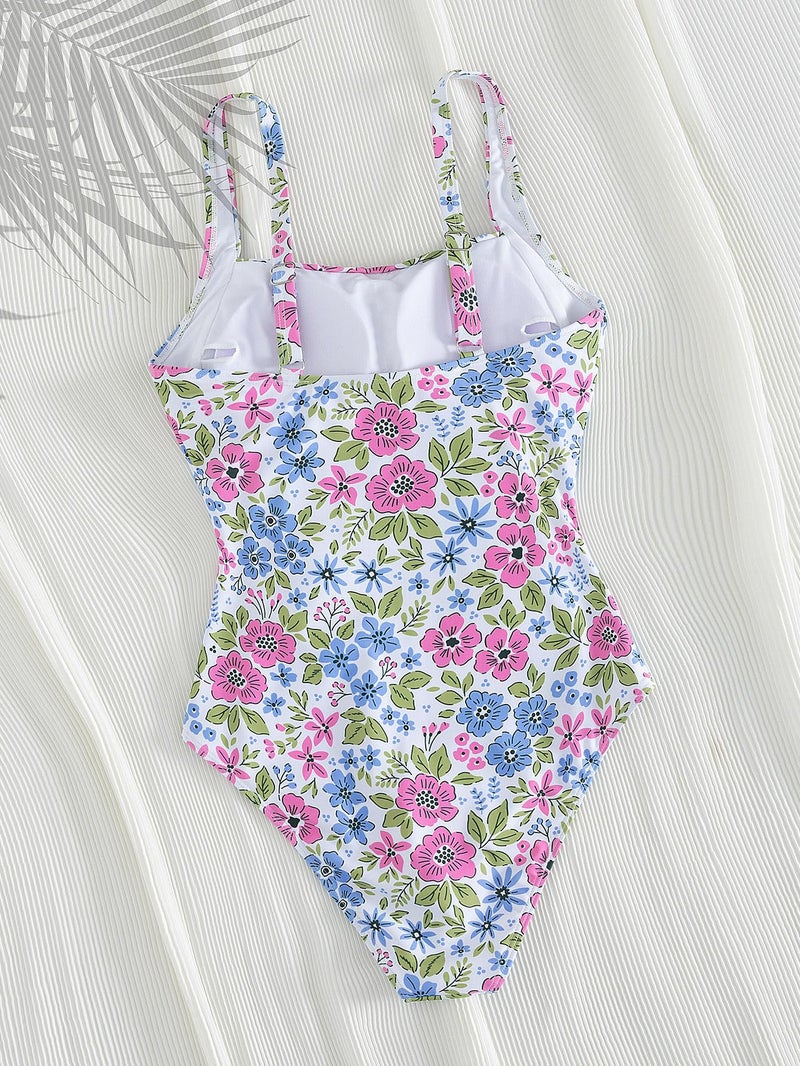YIMISAN Women's One Piece Swimsuit Square Neck Sporty Ruched Slimming Monokini High Cut Tummy Control Bathing Suit - Image 5
