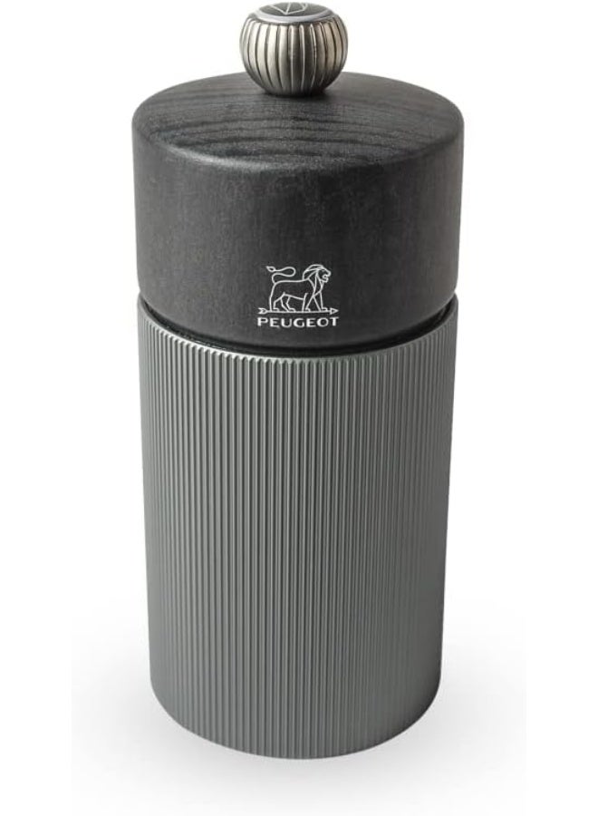 Peugeot Line Salt Mill 12cm Dark Carbone. Wood & Aluminum Body. Mechanism with . Made in France. - Image 1