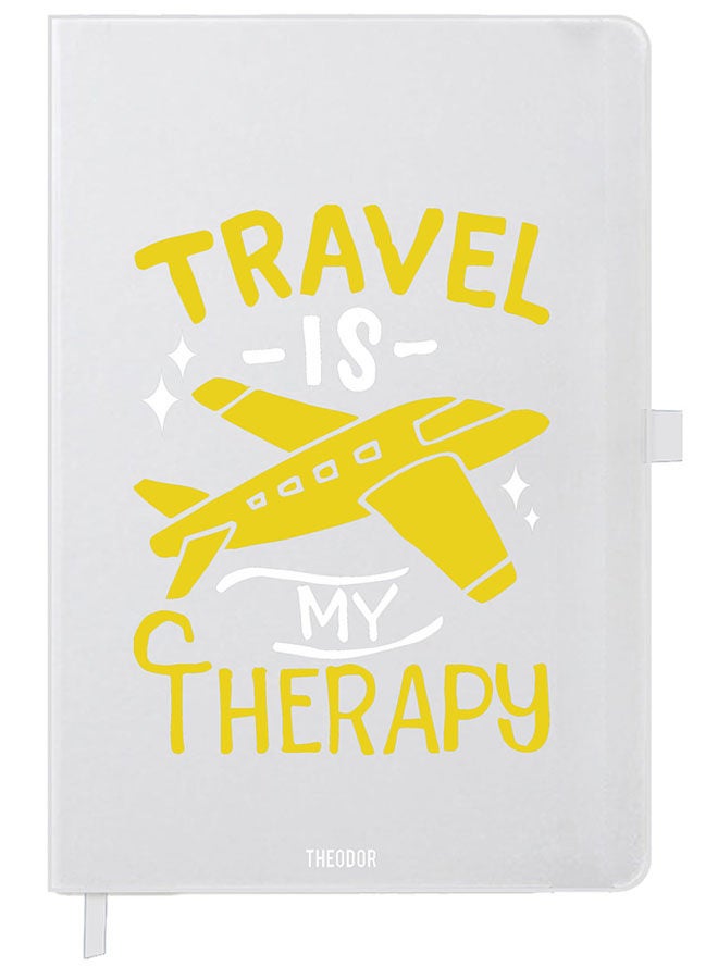 Theodor Designer A5 Thick White Hardcover Notebook Travel Therapy - Image 1