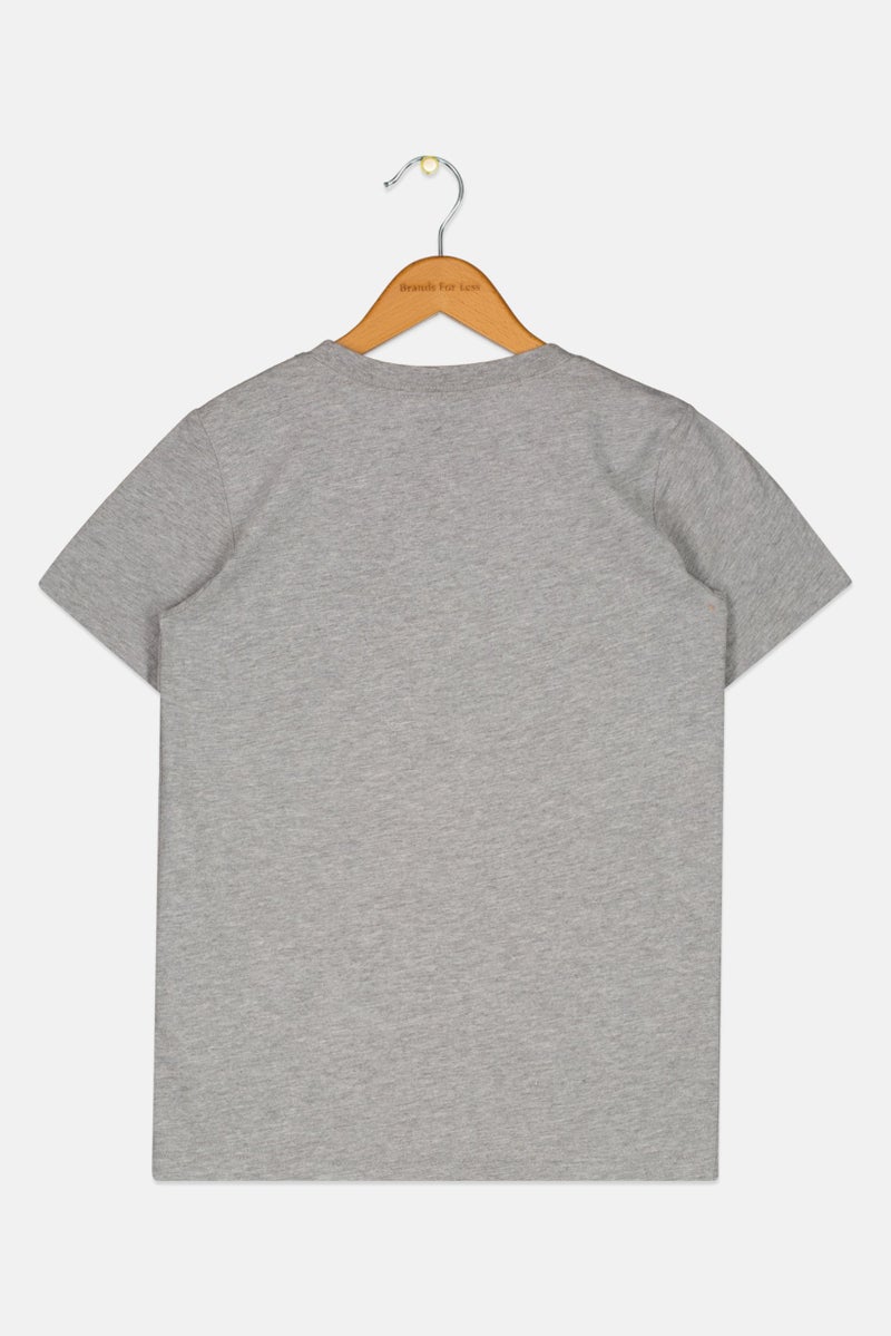 Nike Kids Boy Sportswear Fit Brand Logo Training T-Shirt, Grey Combo - Image 2