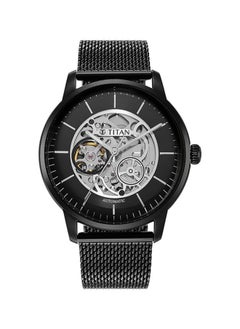 TITAN Mechanical Black Dial Watch For Men 90110Nm01  - Image 1