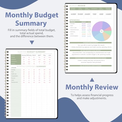 VALOME Budget Planner - Monthly Budget Book with Expense Tracker Notebook, A5(6.1" x 8.5") Financial Planner & Account Book to Take Control of Your Money, Bill Organizer With Pockets and Stickers - Black - Image 5