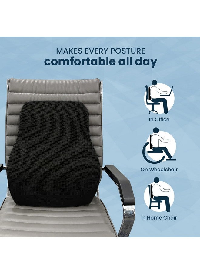Sleepsia Lumbar Support Memory Foam Orthopedic Back Cushion - Back Rest Cushion for Car, Chair and Office Chair (17.5" L× 15.5" W × 5.5" H) Black - Image 3