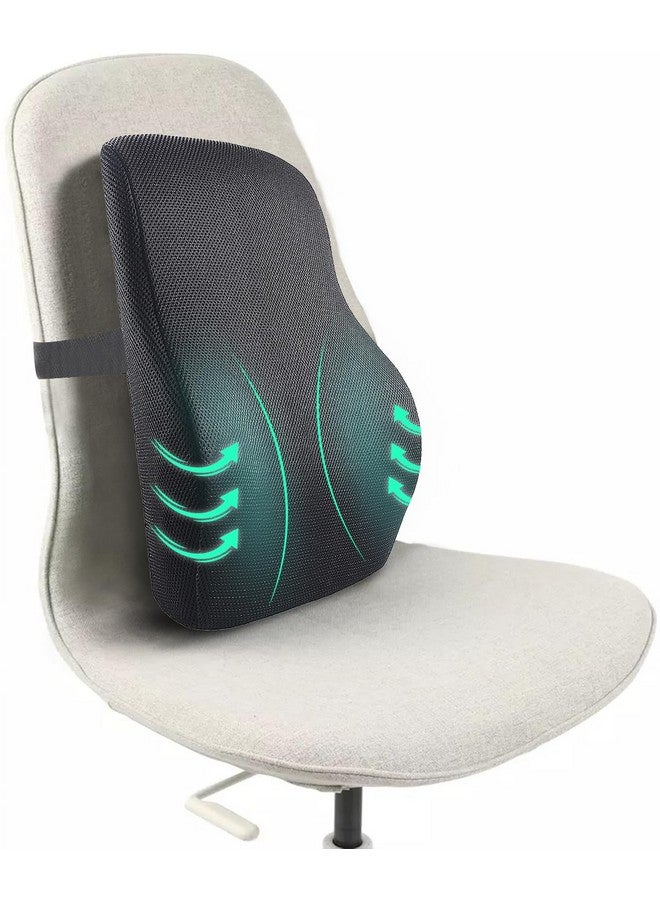 Sleepsia Lumbar Support Memory Foam Orthopedic Back Cushion - Back Rest Cushion for Car, Chair and Office Chair (17.5" L× 15.5" W × 5.5" H) Black - Image 1