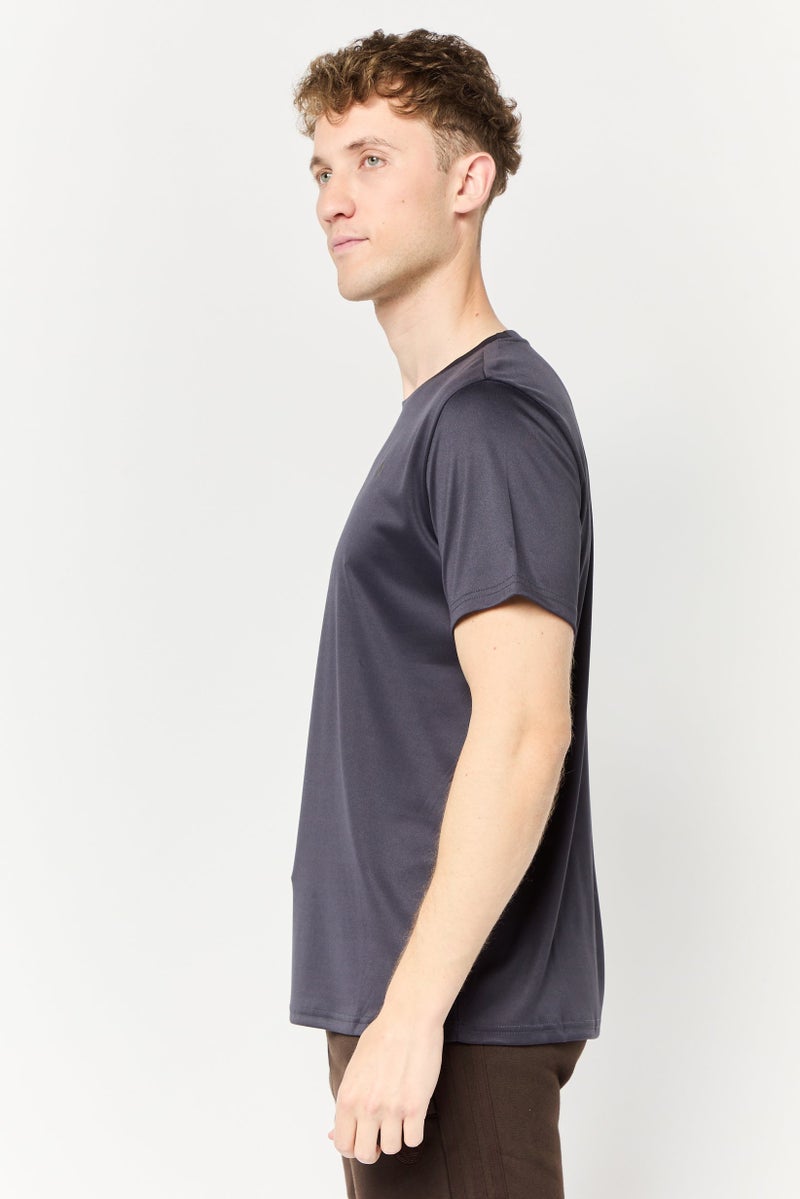 RBX Men Sportswear Fit Short Sleeves Training T-Shirt, Dark Grey  - Image 3