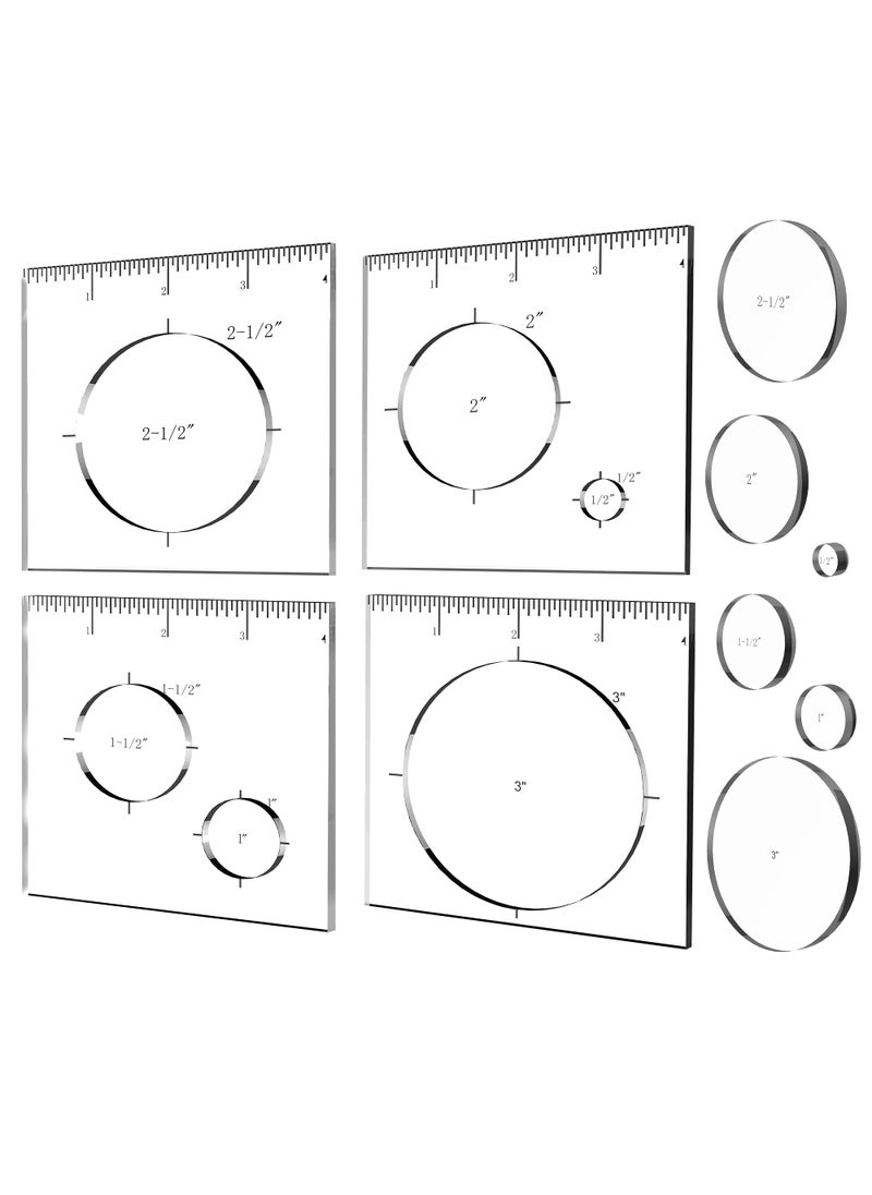 Monliful Monliful Pack of 4 Circle Inlay Template Set Router Templates for WoodworkingRouter Jig Templates Decorative Templates 