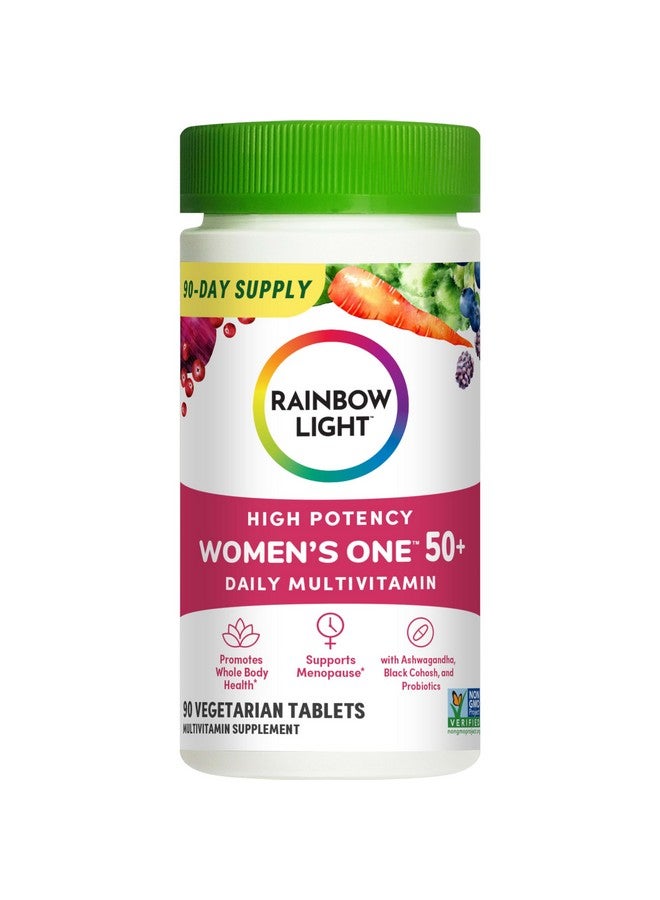 Rainbow Light Rainbow Light Multivitamin for Women 50+, Vitamin C, D & Zinc, Probiotics, Women's One 50+ Multivitamin Provides High-Potency Immune Support, Non-GMO, Vegetarian, 90 Tablets - Image 1