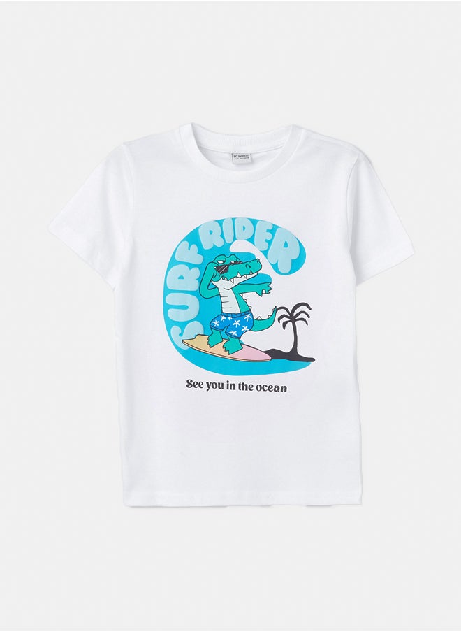 LC WAIKIKI Crew Neck Printed Short Sleeve Boy T-Shirt  - Image 1