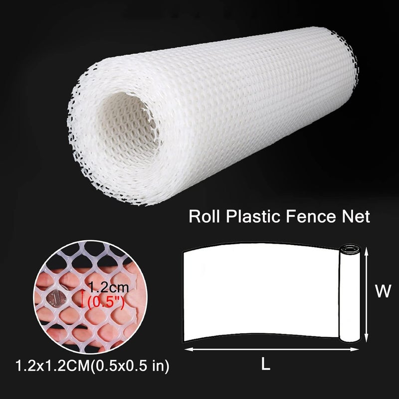 White Hexagonal Safety Net for Balcony for Pets, Plastic Garden Fence Roll for Rabbits Squirrels Cat Bird Dogs Animal Barrier, Chicken Fencing Outdoor Indoor,Wxl-80x200cm(31.5x78.7 in) - Image 3