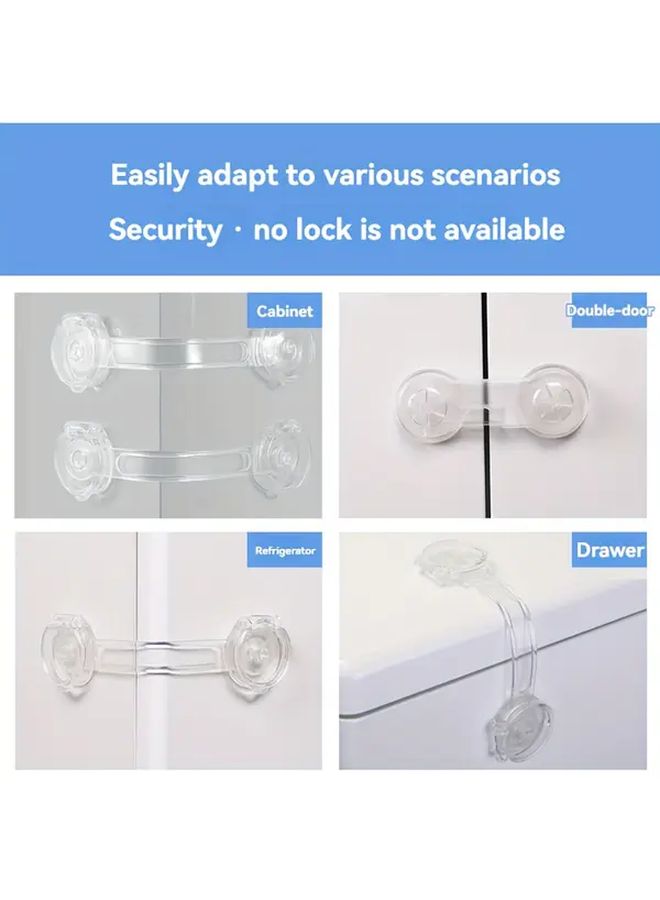 5 Pcs Transparent Childproof Cabinet and Drawer Locks with Keyless Security Mechanism Heavy Duty Polyethylene Lock for Refrigerator Toilet Drawer Cupboard Easy Installation No Drilling Required Child Safety Locks for Home Use Clear Design Durable Material Secure Locking - Image 1