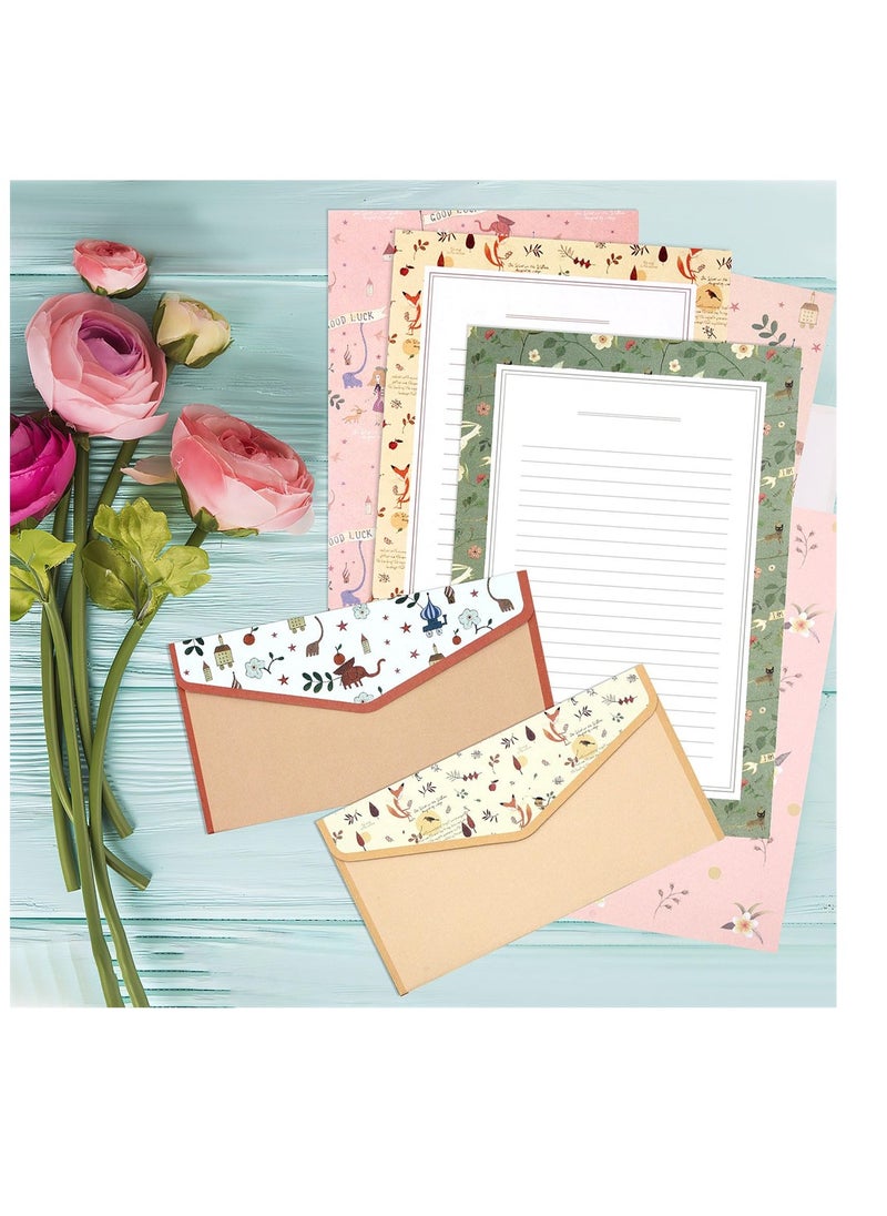 SYOSI Stationery Writing Paper with Envelopes, Sweet Floral Lined Stationary Paper, 36 PCS Letter Writing Paper with 18 PCS Envelopes, for Invitations, Gifts, Holiday Wishes  - Image 3