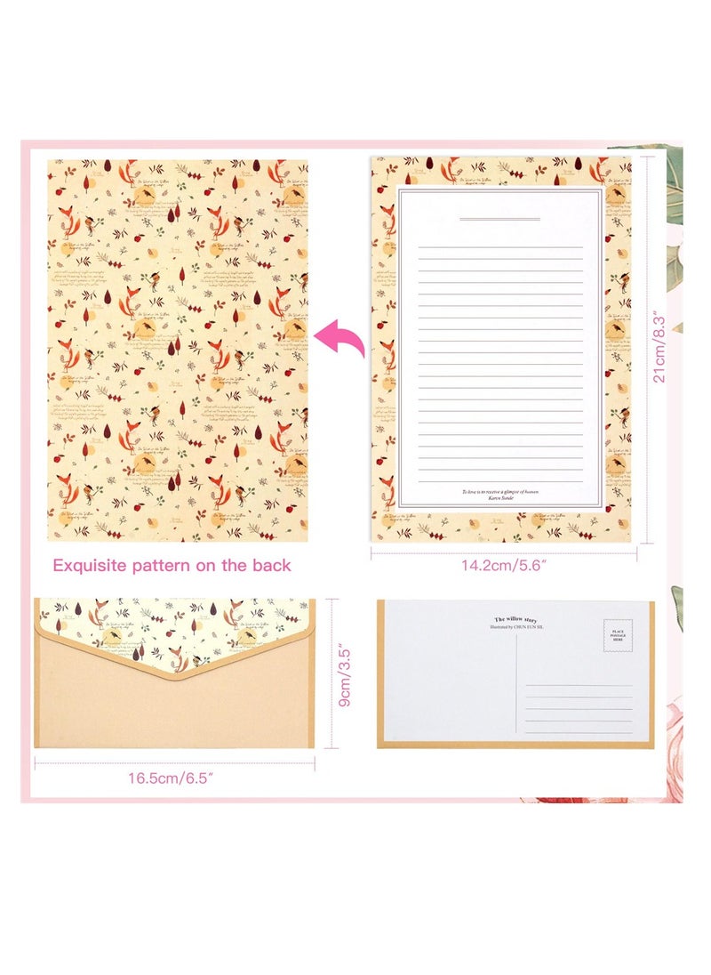 SYOSI Stationery Writing Paper with Envelopes, Sweet Floral Lined Stationary Paper, 36 PCS Letter Writing Paper with 18 PCS Envelopes, for Invitations, Gifts, Holiday Wishes  - Image 5