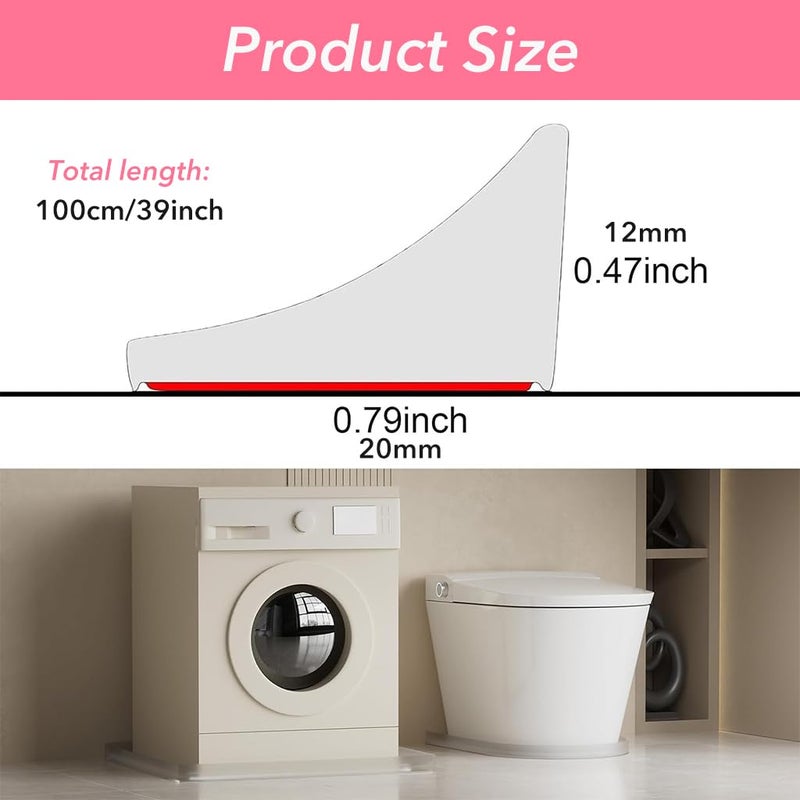 HASTHIP ® 39 Inches Shower Threshold Water Dam Flexible Shower Water Guard Blocker Self-Adhesive Silicone Shower Water Dam Shower Splash Guard for Kitchen Countertop Sink, Cooktop, Bathroom Tub - Image 3