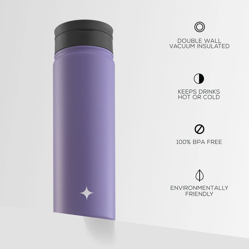 JoyJolt Triple Insulated Water Bottle with Straw Lid AND Flip Lid! 22oz Water Bottle, 12 Hour Hot/Cold Vacuum Insulated Stainless Steel Water Bottle. BPA-Free Leakproof Water Bottles - Thermos Bottle - Image 3
