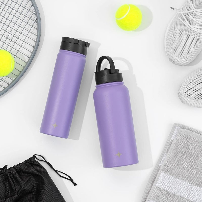 JoyJolt Triple Insulated Water Bottle with Straw Lid AND Flip Lid! 22oz Water Bottle, 12 Hour Hot/Cold Vacuum Insulated Stainless Steel Water Bottle. BPA-Free Leakproof Water Bottles - Thermos Bottle - Image 5