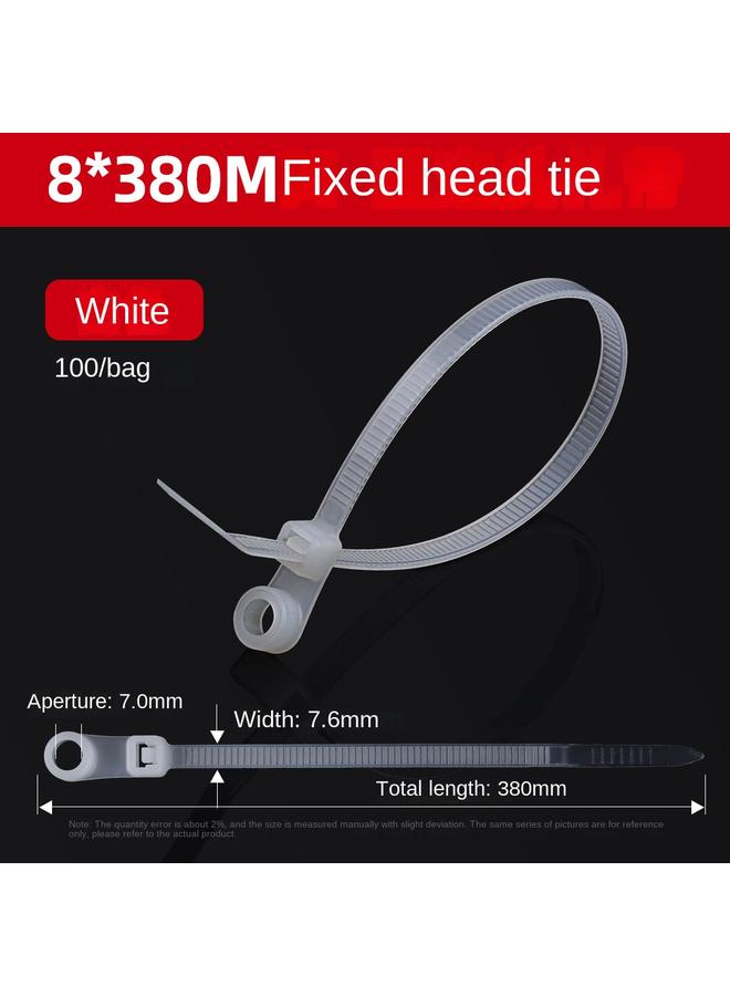 Bluejw Factory Wholesale Fixed Head Nylon Cable Tie 5*200 Screw Hole Round Hole Self-locking Plastic Buckle Strapping Strap - Image 1