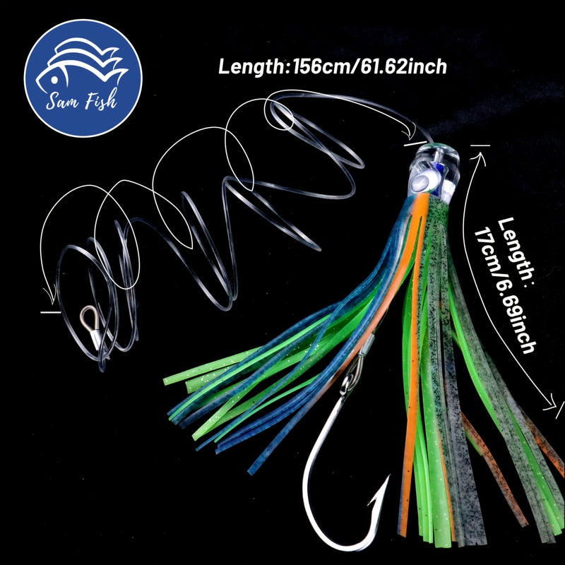 New Big Squid Skirt Octopus Fishing Rig 1pc Resin Bionic Soft Trolling Rig With Multi Color Jigging Action For Saltwater Boat Sea Fishing Size 7 28 Inch 18 5cm - Image 4