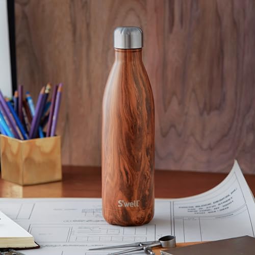 S'well Stainless Steel Water Bottle, 25oz, Teakwood, Triple Layered Vacuum Insulated Containers Keeps Drinks Cold for 48 Hours and Hot for 24, BPA Free, Perfect for On the Go - Image 5