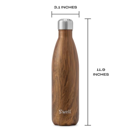 S'well Stainless Steel Water Bottle, 25oz, Teakwood, Triple Layered Vacuum Insulated Containers Keeps Drinks Cold for 48 Hours and Hot for 24, BPA Free, Perfect for On the Go - Image 4