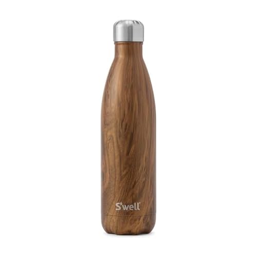 S'well Stainless Steel Water Bottle, 25oz, Teakwood, Triple Layered Vacuum Insulated Containers Keeps Drinks Cold for 48 Hours and Hot for 24, BPA Free, Perfect for On the Go - Image 1