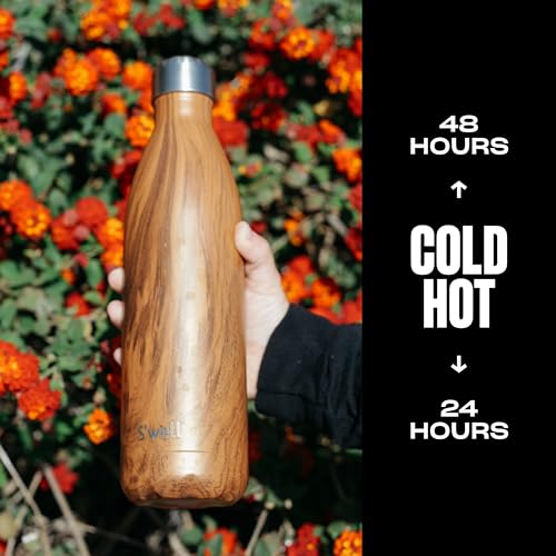 S'well Stainless Steel Water Bottle, 25oz, Teakwood, Triple Layered Vacuum Insulated Containers Keeps Drinks Cold for 48 Hours and Hot for 24, BPA Free, Perfect for On the Go - Image 2