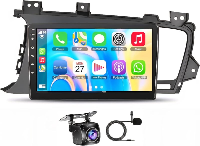 فيريكس مناسب لسيارة KIA Optima ستيريو Optima K5 شاشة أندرويد K5 2010-2013 مع Apple Carplay Android Auto لاسلكي واي فاي DSP FM&AM BT AHD كاميرا متضمنة واجهة سريعة (4 + 32 جيجابايت Carplay 8CORE) - Image 1