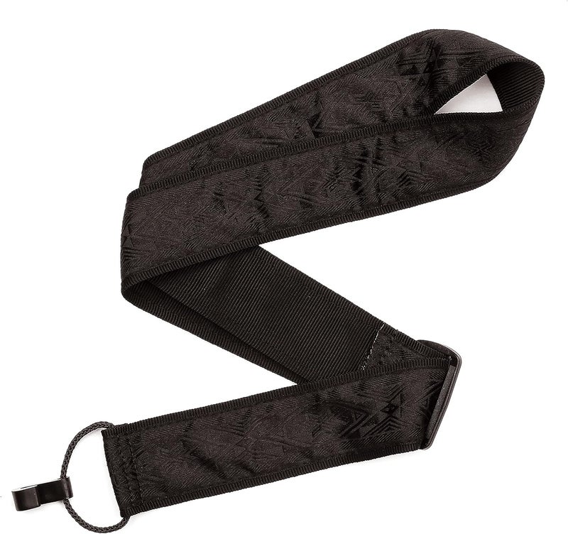 D'Addario 20T01CL Woven Classical Guitar Strap - Black Satin - Image 1