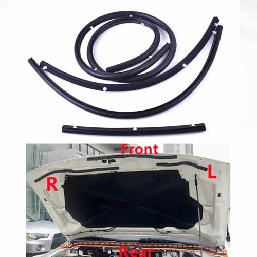 Prefer Warehouse ​​4X Hood Rubber Weather Stripping Seal Clips Strip Compatible with Mitsubishi Montero Pajero V73 V75 V76 V77 2000-2006 MR503543 MR437095 MR437092 MR437091 - Image 3