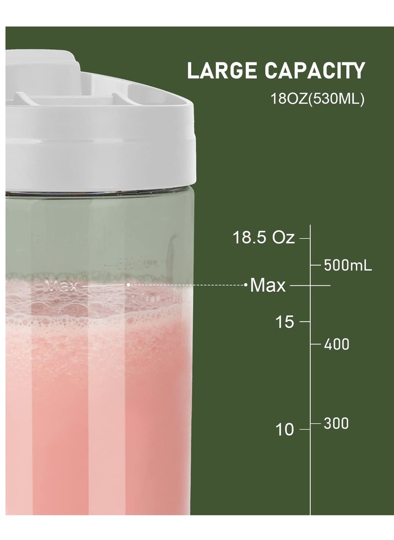 Excefore Portable Blender for Shakes and Smoothies, 532ML Type-C USB Rechargeable Blender, Powerful Mini Juice Blender with 6 Blades Ice Tray and Cleaning Brush for Travel Sports Kitchen(White)  - Image 3