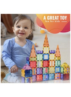 Piccasio Magnet Building Tiles - 100 Vibrant Clear Color Pieces for Early Learning, Brain Development, and Creative Magnetic Block Construction Play  - Image 3